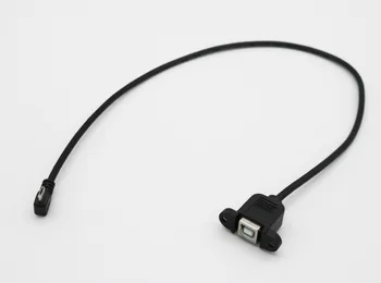 

1pcs 50cm USB 2.0 B Female Panel Mount to Micro 5 Pin Male Left Angle Extension Cable