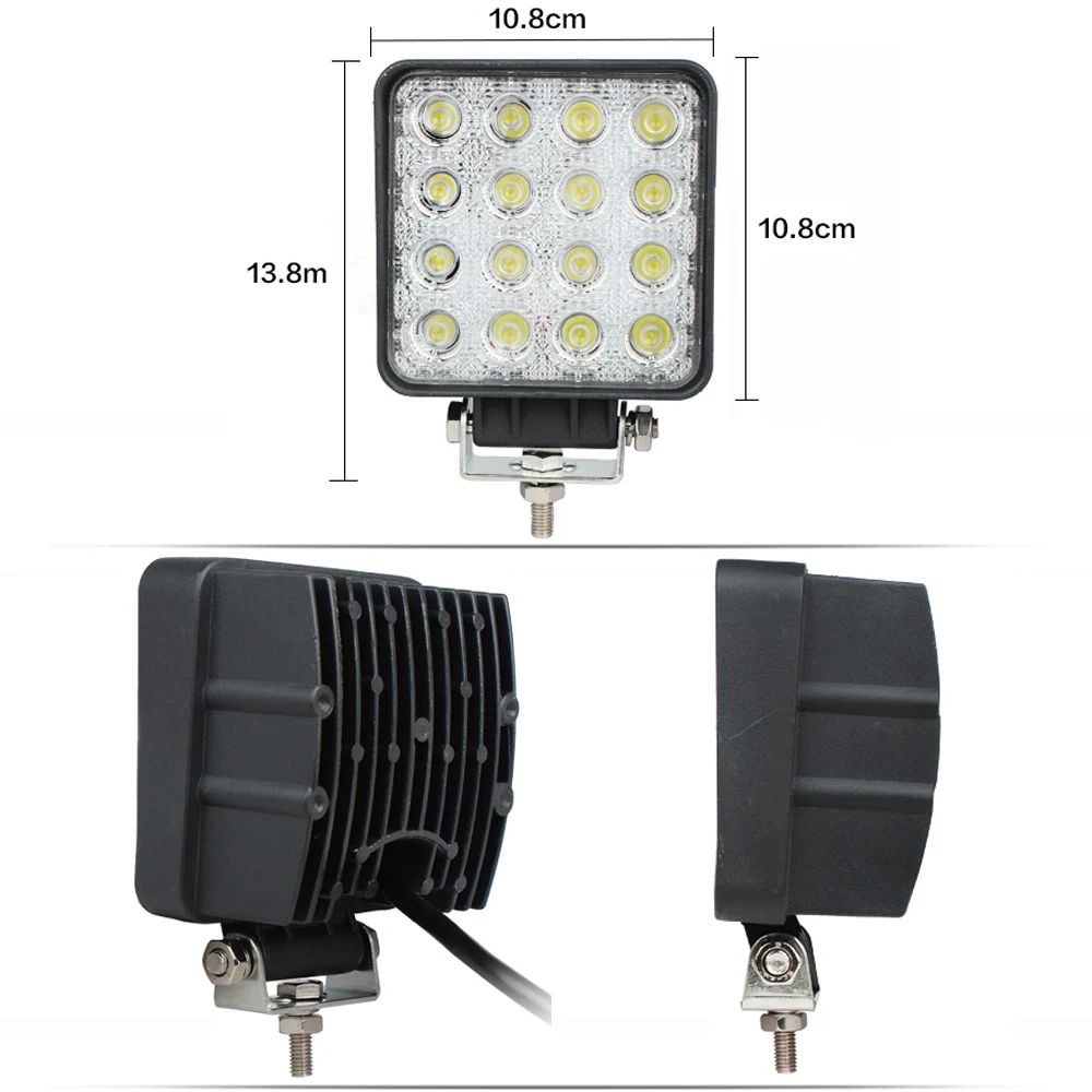 XuanBa 4,5 дюймов 48 Вт круглый светодиодный рабочий светильник для 12 В 24 в грузовик 4x4 внедорожный вездеход UTV 4WD внедорожный вождения противотуманный фонарь прожектор луч светильник s