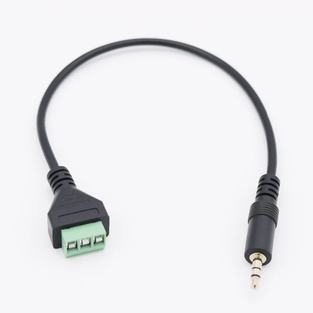3.5mm 1//8/" Stereo TRS Plug To AV Screw Video Balun Terminal Adapter Cable Cord