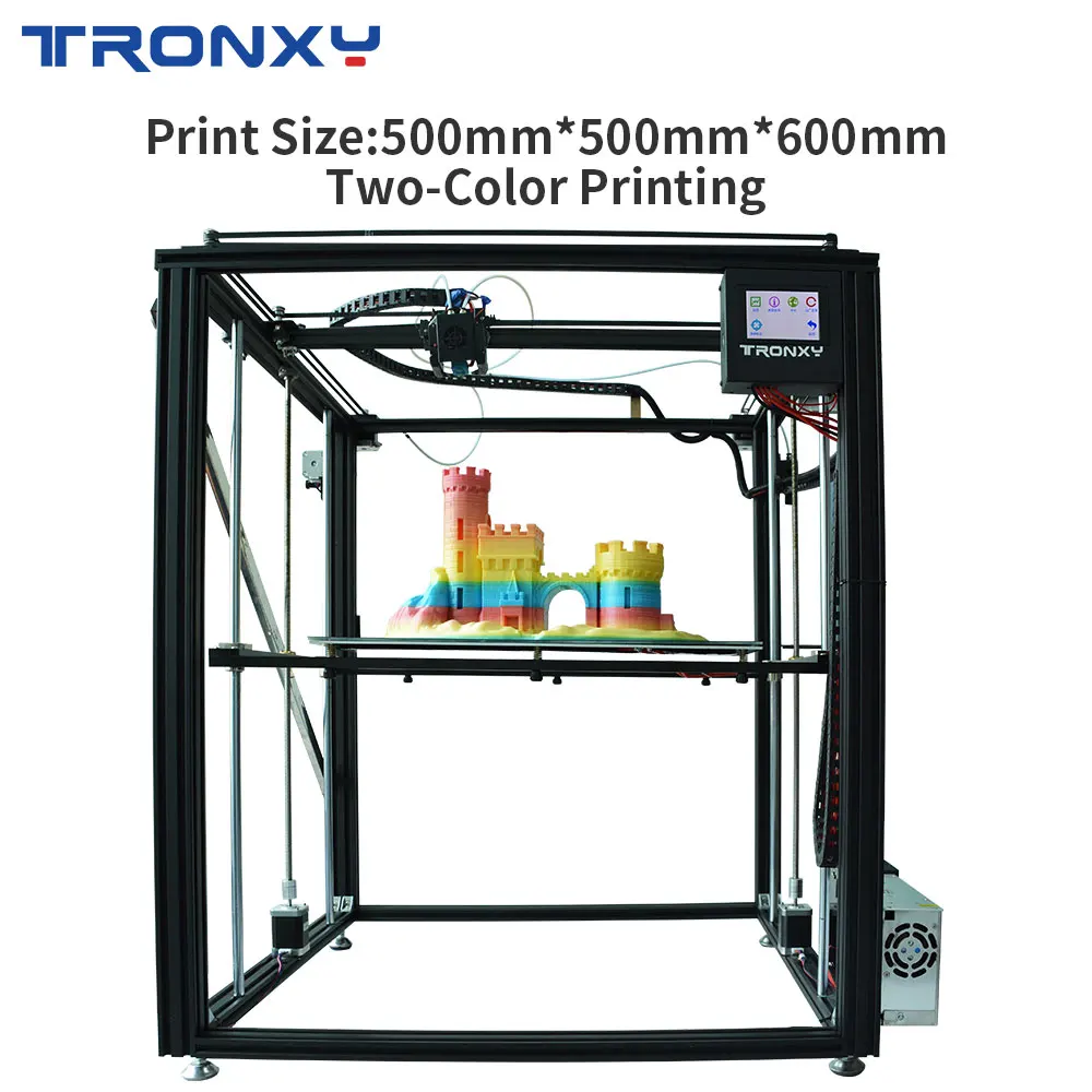 TRONXY 3D принтер X5ST-500-2E для печати размера плюс двухцветный DIY машина для печати ядер MK8 экструдер