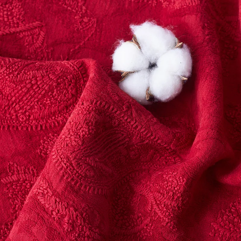 Модный жаккард из хлопка и льна, Лоскутная Ткань, Цветочная вышивка кешью, Осень-зима, льняная ткань, верхняя одежда, ткань