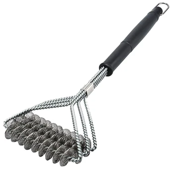 

1PC Stainless Steel Grill Brush BBQ Grill Cleaning Brush Safe Bristle Free Barbecue Grill Brush with Bag for All Grill Grates
