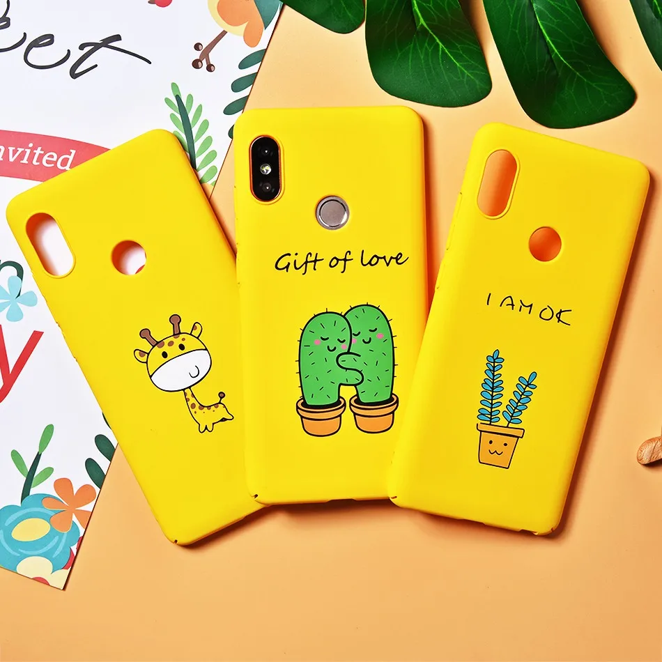 TOMKAS Cute Couple Cactus Case for Xiaomi Redmi Note 5 5 Pro Cover Mi A1 Yellow Summer Phone Case for Xiaomi Redmi 4X 5 Plus (5)