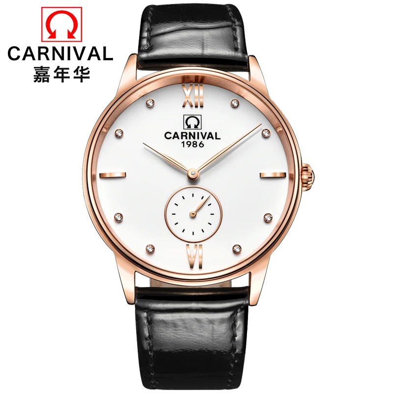 

2017 Top Fashion Special Offer Genuine Carnival Watch, Quartz Slim, Simple Rose Gold, Men's Fashionable Retro Waterproof Watch