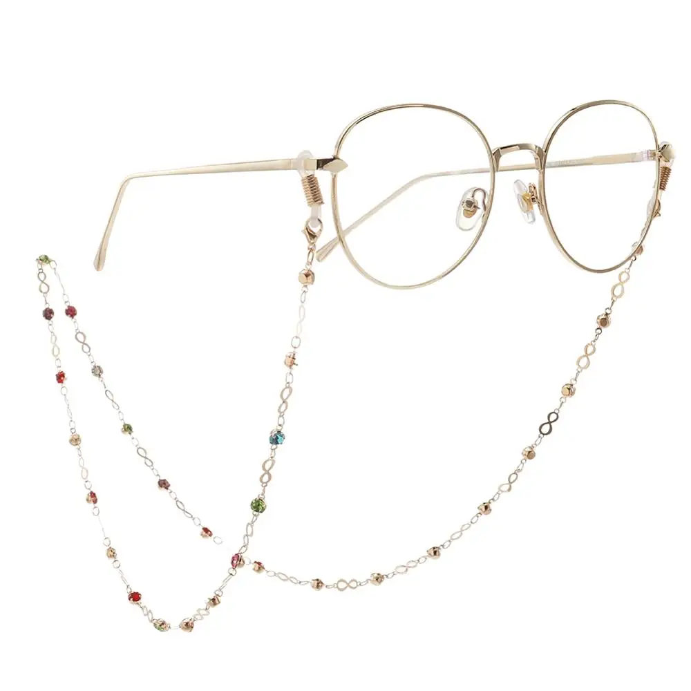 3 цвета Модная бисерная цепочка для солнцезащитных очков хрустальные бусины очки для чтения ручной работы цепи для женщин ювелирные аксессуары - Цвет: C