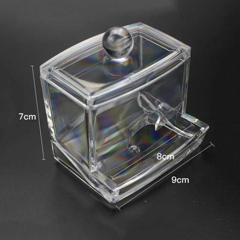 

Acrylic Cotton Swab Storage Box Makeup Organizer Portable Container Make Up Cotton Pad Holder Cosmetics Organizer Storage Case