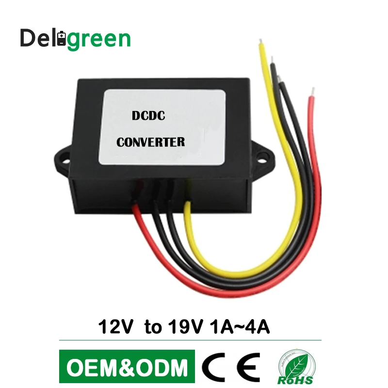 DC повышающий преобразователь 12 V to 19 V 1A 2A 3A 4A 5A 6A 8A 10A 15A 20A 25A широкий диапазон входного регулятор автомобильный преобразователь питания