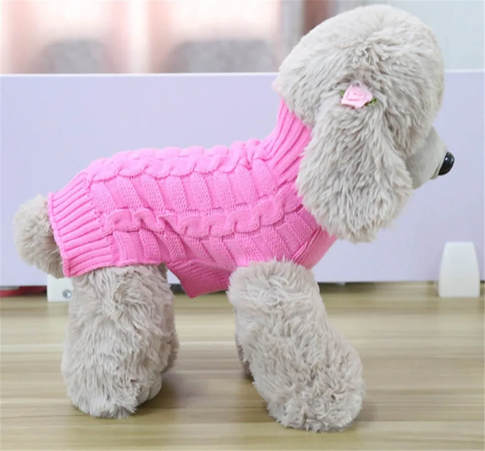 Собака Кошка зимняя одежда для щенков чихуахуа, собак пальто pet зимней шерстяной свитер вязаная одежда для собак roupas para cachorro