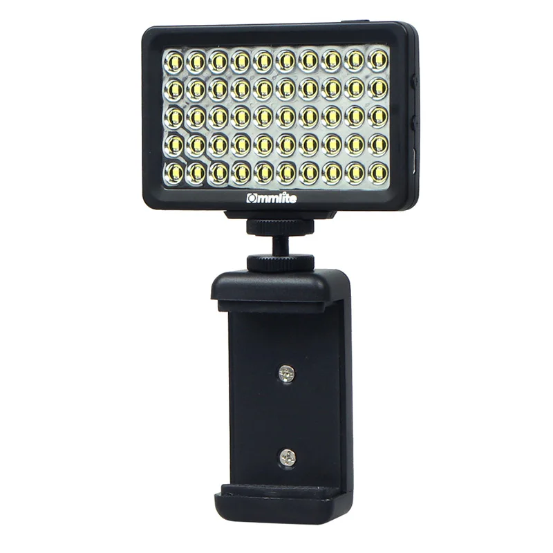 

Commlite LED Video Light CM-L50II Dimmable 50 LED Ultra High Power Panel video for smartphone Camera Black