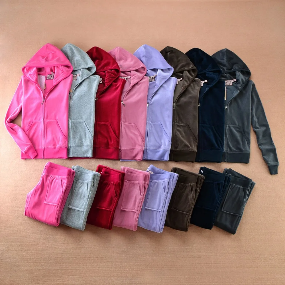 

Women Velvet Two Piece Outfits Casual Style Sweatsuit Hoodies Long Sleeve Tops and Pants Tracksuit for Sport S-XXL