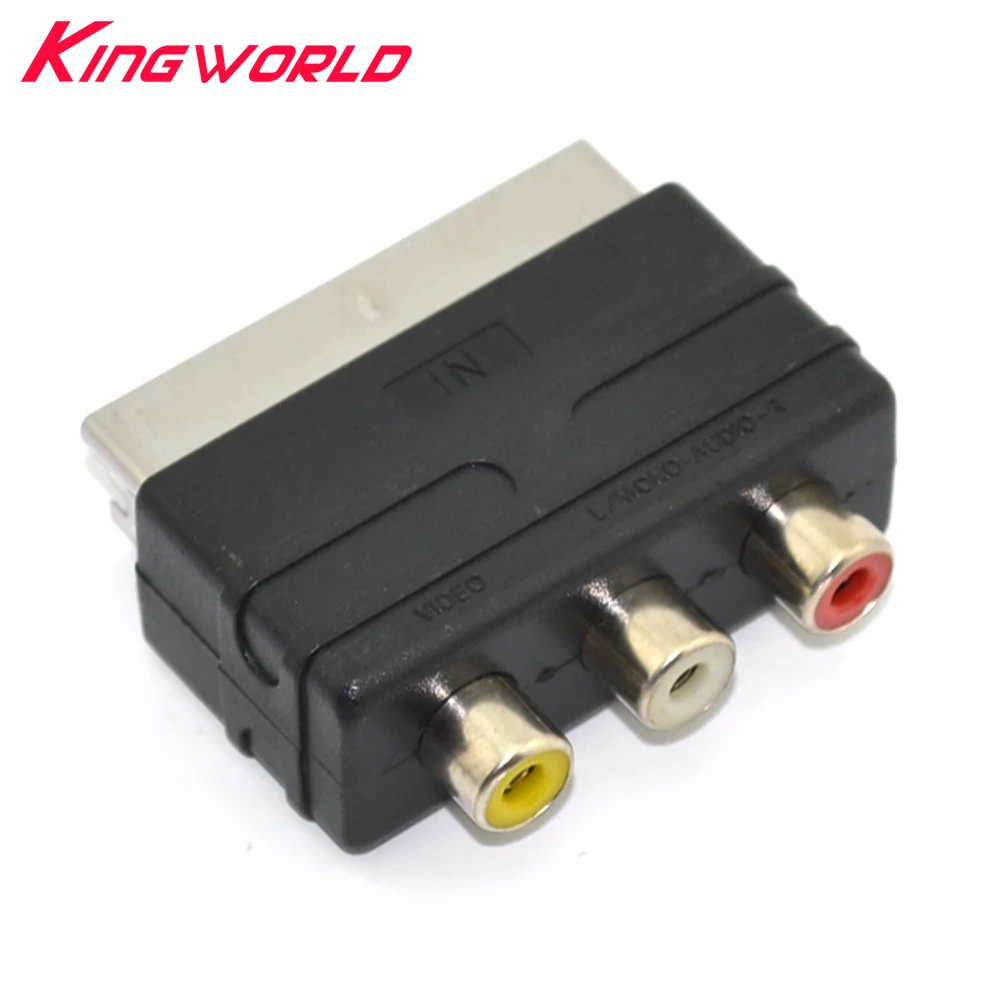 Высококачественный штекер Scart для 3RCA Phono Female AV ТВ аудио видео адаптер вход PS4 Nintendo