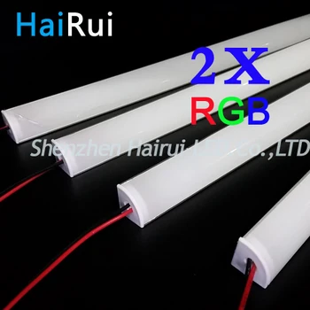 

2pcs LED Bar 5050 High Bright Non-Waterproof 36leds/m RGB Rigid Strip Light Canbinet Counter Lamp +V aluminium+cover