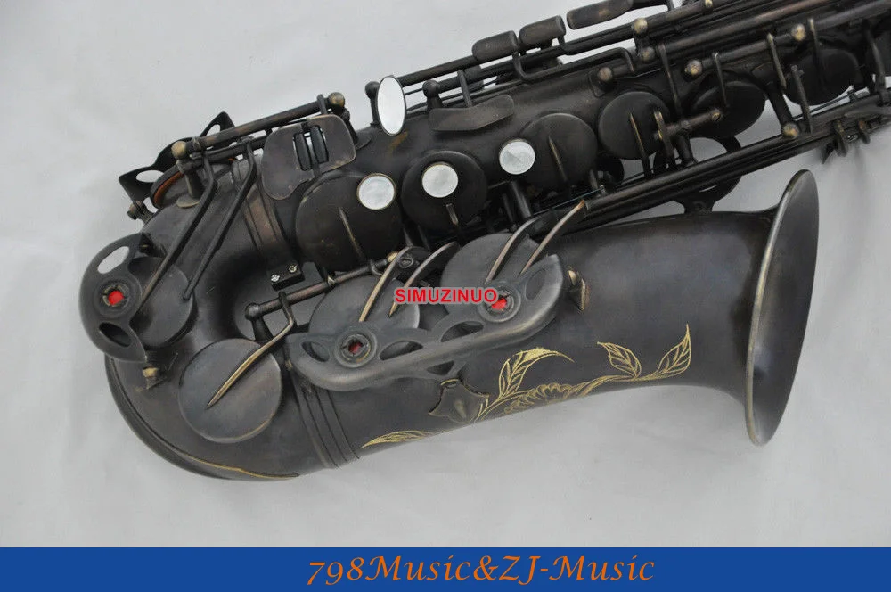 Профессиональный темный античный гравировальный саксофон-альт EB High F# импортные подушечки