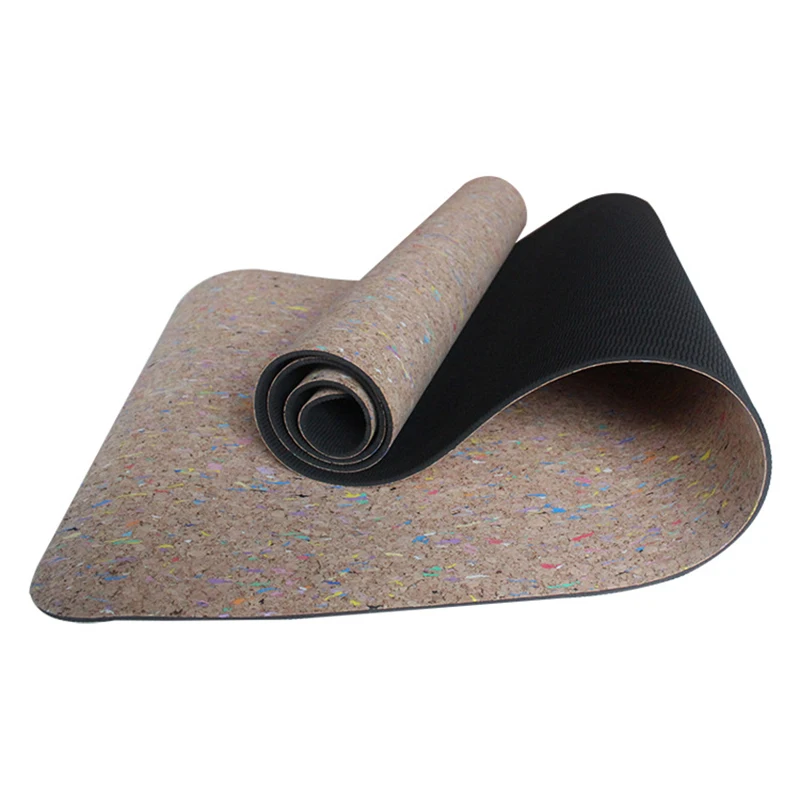 

High Quality Colorful Cork TPE Yoga Mat 6MM Eco-Friendly Non-Slip Yoga Mattress Training Mats Fitness Exercise Mats Pilates Pads