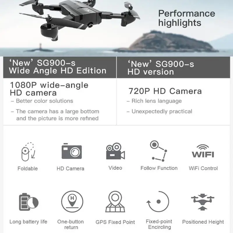 SG700D/SG900S gps Дрон камера 720 P/1080 P Профессиональный FPV Wifi RC дроны авто возврат Дрон RC Квадрокоптер Вертолет VS F11 X5