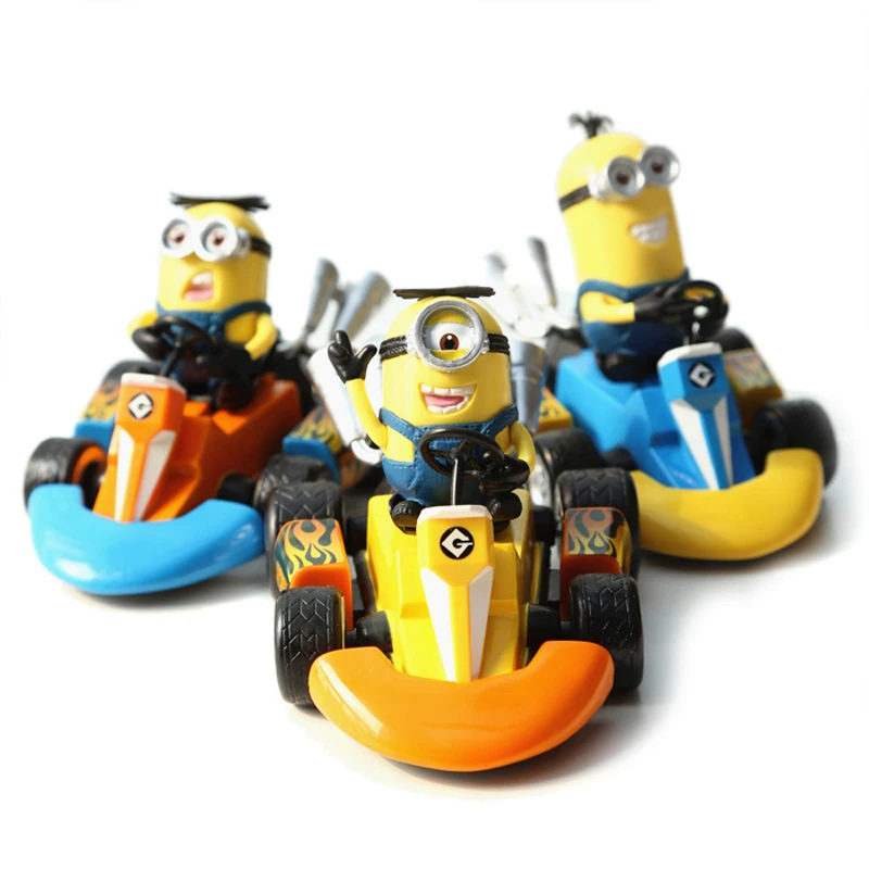 Minions Kart Pull Back voiture 3 pcs/lote 2015 Cartoon film Despicable