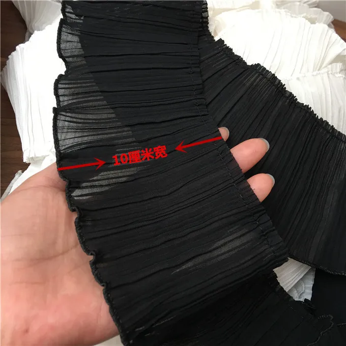 BENECREAT Tessuto di Pizzo Pieghettato Increspato Ciano Da 5.5m, Bordo In Nastro di Pizzo con Volant In Tulle di Larghezza 14cm per La Decorazione di Borse per Abiti Da Cucito Artigianale
