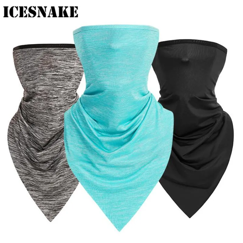 

ICESNAKE Motorcycle Face Mask Bicycle Triangle Sport Scarf Ice Fabric Riding Bike Scarves Breathable Running Headband