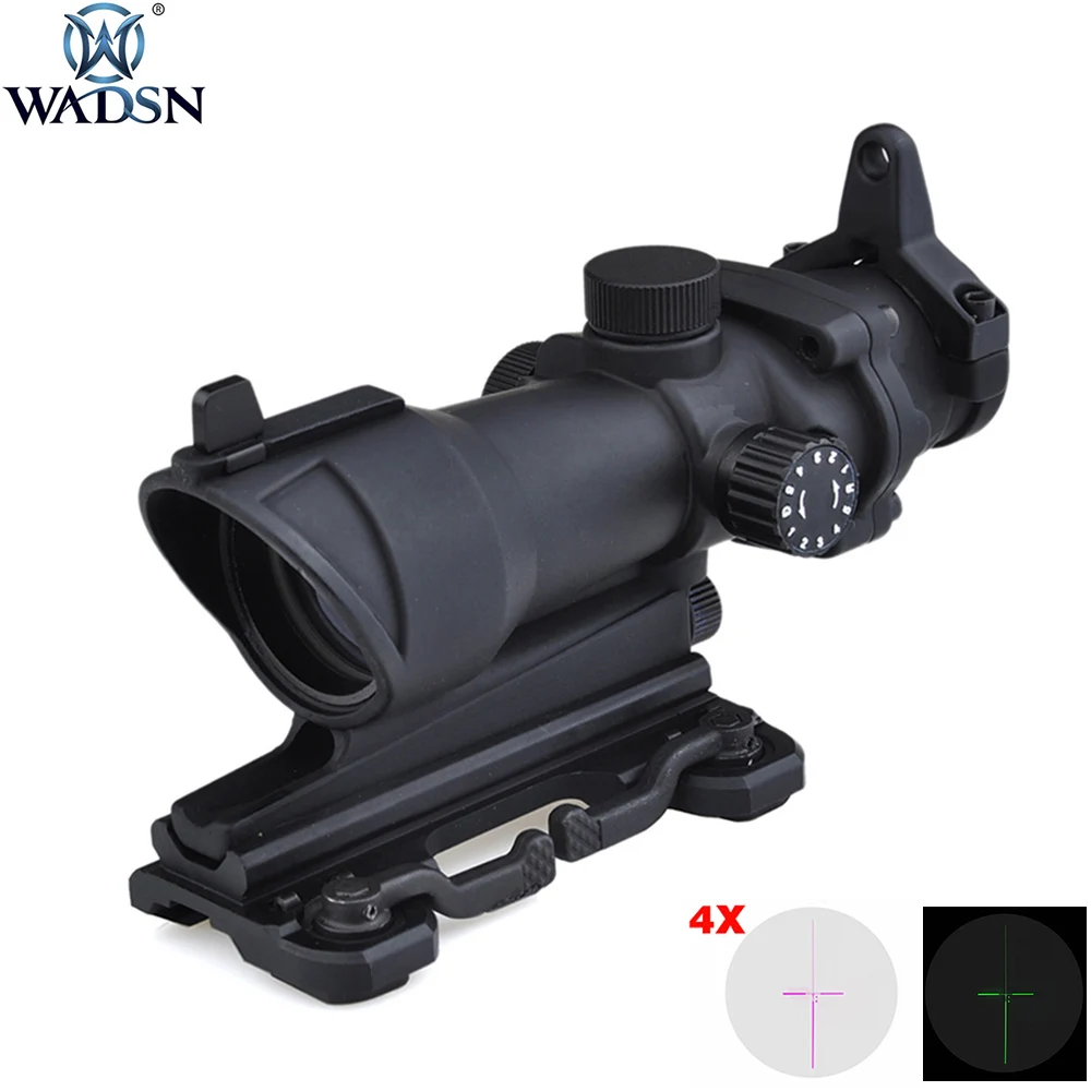

WADSN Hunting Optics ACOG 4X32 Red Green Dot RifleScope Tactical Shooting Airsoft Rifle Sight with QD Mount AO5319