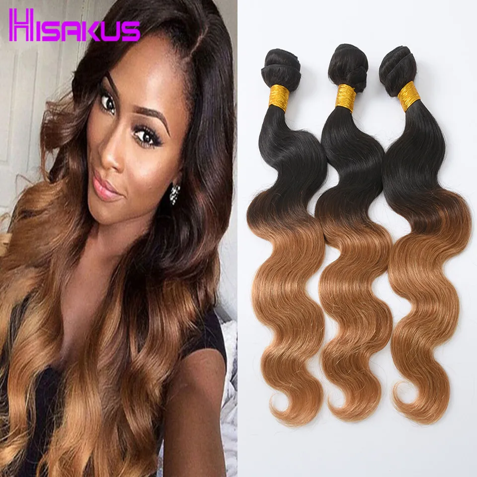 1B 27 Ombre Human Hair Weave Cheap Brazilian Hair 3 Bundles Deals