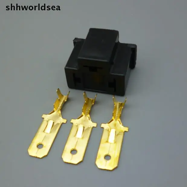 Shhworldsea 10 комплектов H4 9003 HB2 3 контакта 7 8 мм Автомобильный разъем автомобильная