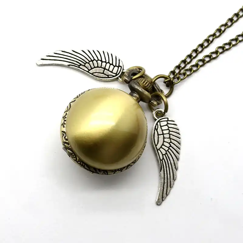 Fashion Wings Antique Steampunk Ball Quartz Pocket Watch Men Woman Ball Quartz Pocket Watch Men Woman