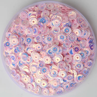 1440 шт./упак. 6 мм плоская тиснение цветок Форма тесьма с пайетками для шитья свадебные ремесла, женская одежда наклейки аксессуары - Цвет: Light Pink