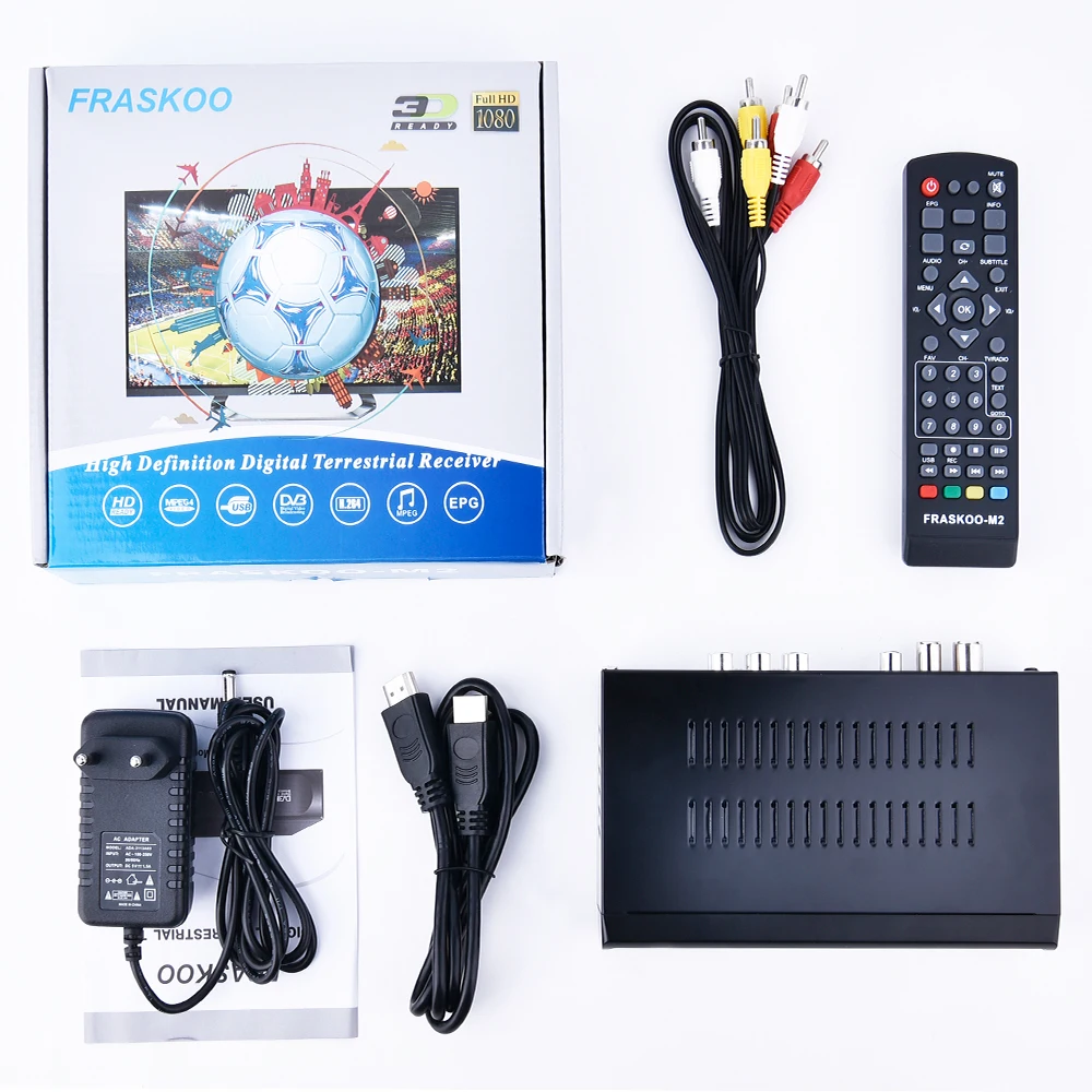

New Satxtrem M2 DVB-T DVB-T2 Satellite Receiver Full HD 1080P H.264 Support HDMI & AV cable Receptor Satellite Media Player