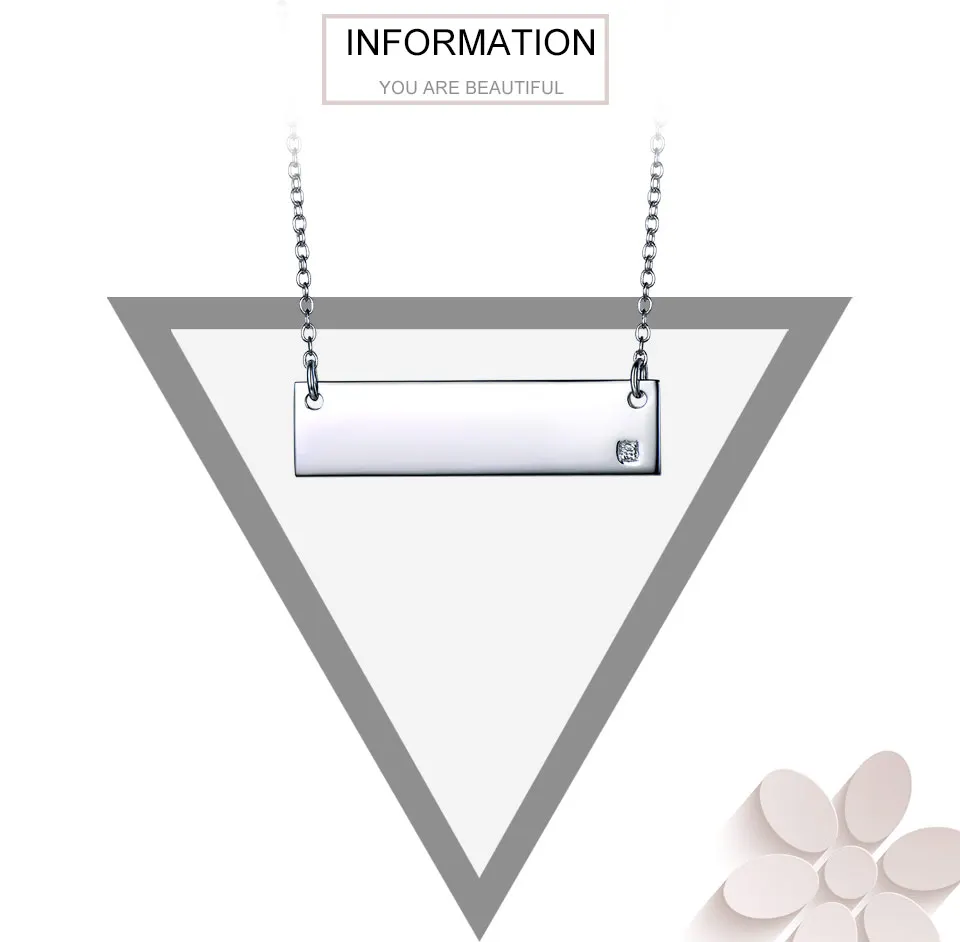 silver bar necklace for women NUJ009-1 (1)