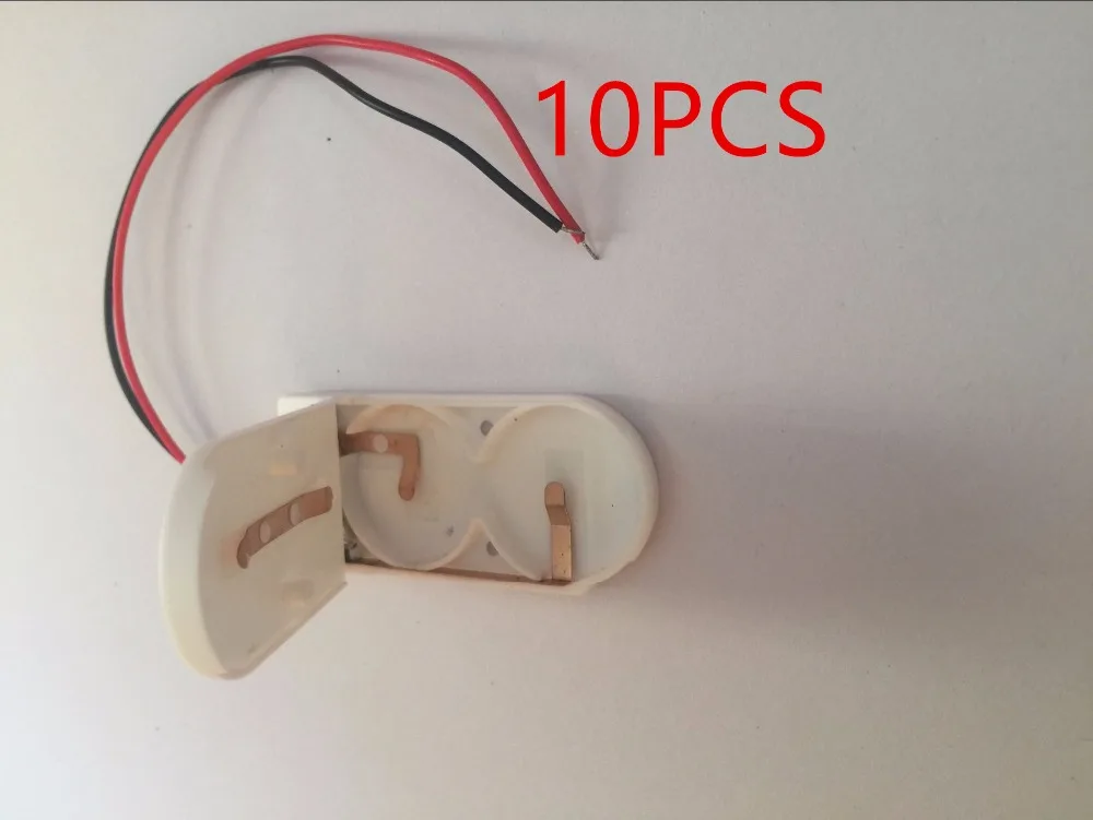 Высокое качество 10 шт белый DIY CR2032 3V Кнопка монета банк питания батарея держатель