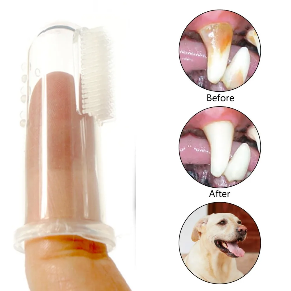 font b Pets b font Toothbrush Teeth Cleaner Teddy Small Dog Toothbrush Finger Silicone Perfect
