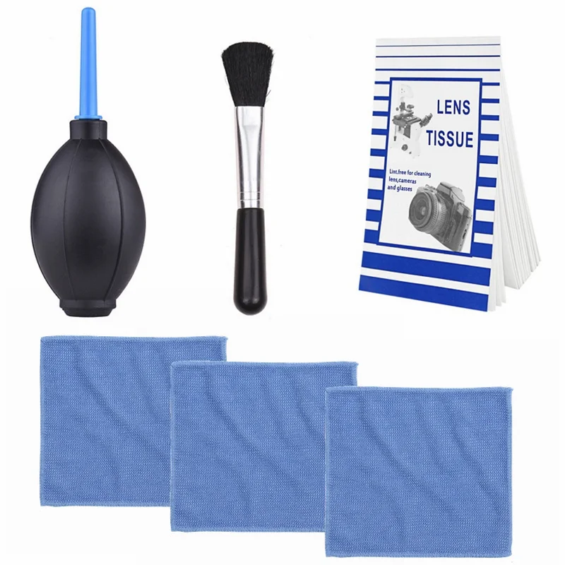 6 in 1 Kit Пылеочиститель для объектива камеры Набор для очистки экрана ткань для очистки воздуходувки щетка для пыли набор бумаги для объектива для Canon DSLR камеры - Цвет: 6 in 1 Kit