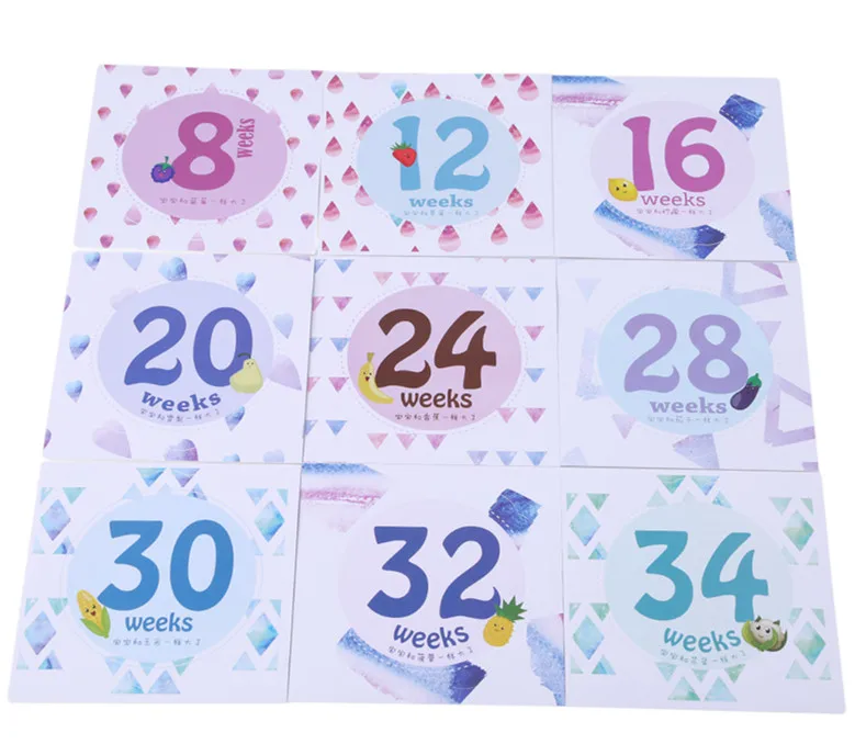 Наклейка для декора одежды для беременных женщин 1-12 месяцев, реквизит для детской фотосъемки, разные фазовые наклейки для детей - Цвет: 14pcs(week)