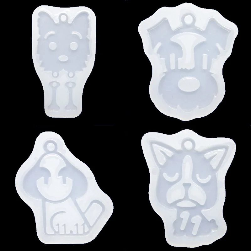 Buy 4 Styles pet dogs Liquid silicone mold DIY resin