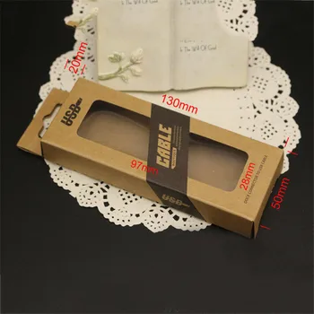 

hot sale luxury retail box for iphone 6 cable Kraft Paper Package Box for Mobile Phone Charger Data Line 8 pin 30pin Cable