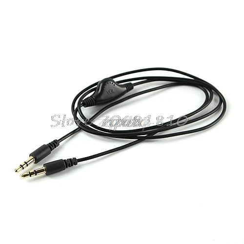 

3.5mm M/M Stereo Headphone Audio Extension Cable Cord With Volume Control Black Z07 Drop ship