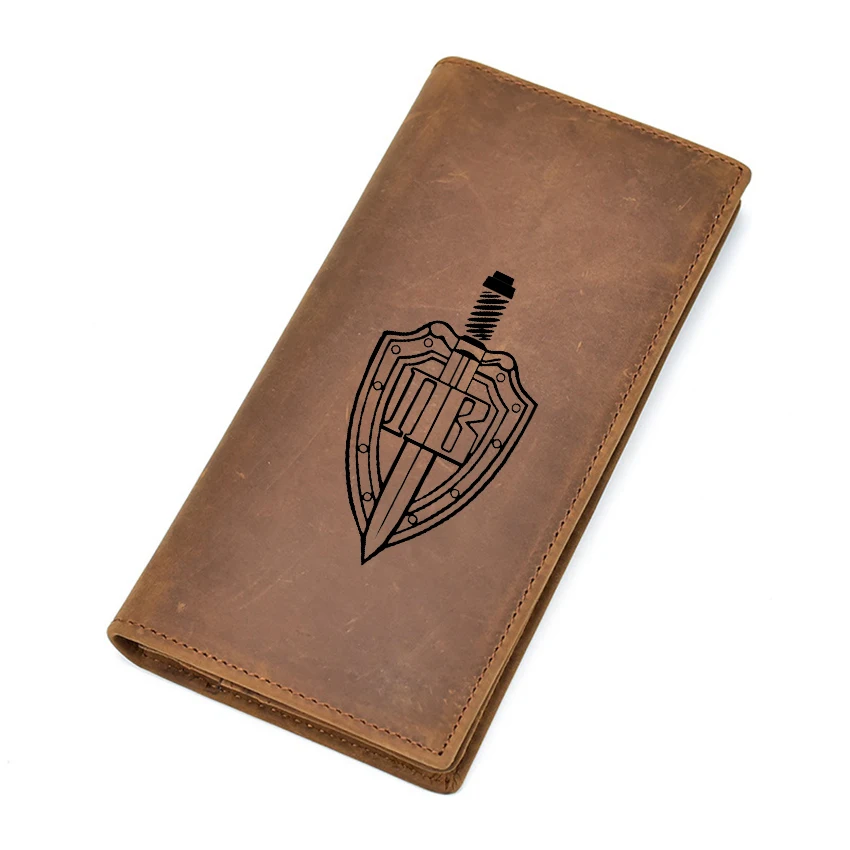 

Genuine Leather Wallet Men Dollar Price Purse Functional RFID Blocking Card Wallet Long Design Russia Border Guard Custom Wallet