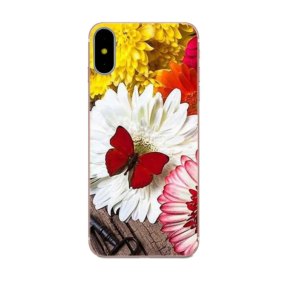 Милая Красная бабочка на белых розах Цветок для HTC 530 626 628 630 816 820 One A9 M7 M8 M9 M10 E9 Plus U11