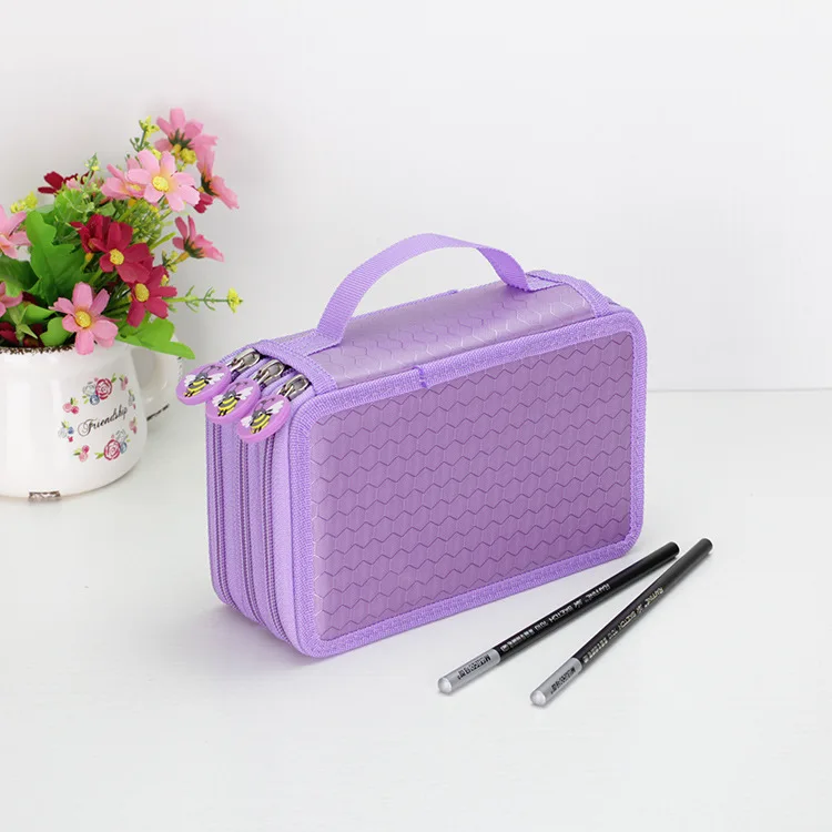 Cute Kawaii Penalties School Pencil Case 36/48/72 Holes Penal Pencilcase 3/4 Layers Multifunction Large Pen Box Stationery Pouch - Цвет: Цвет: желтый