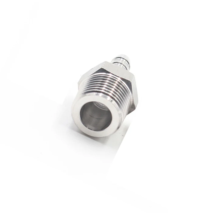 

304 Stainless Steel 1/4" BSP Male Thread x 10mm Hose Barb Nipple High Pressure CNC Pipe Fitting Connector For Water Air Oil