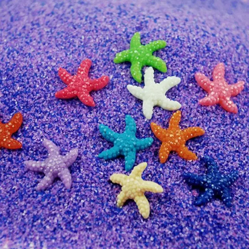 Новинка, 5 шт./20 шт., милые мини-полимерные морские звезды, многоцветные миниатюрные морские звезды, аквариумные украшения, Декор#20