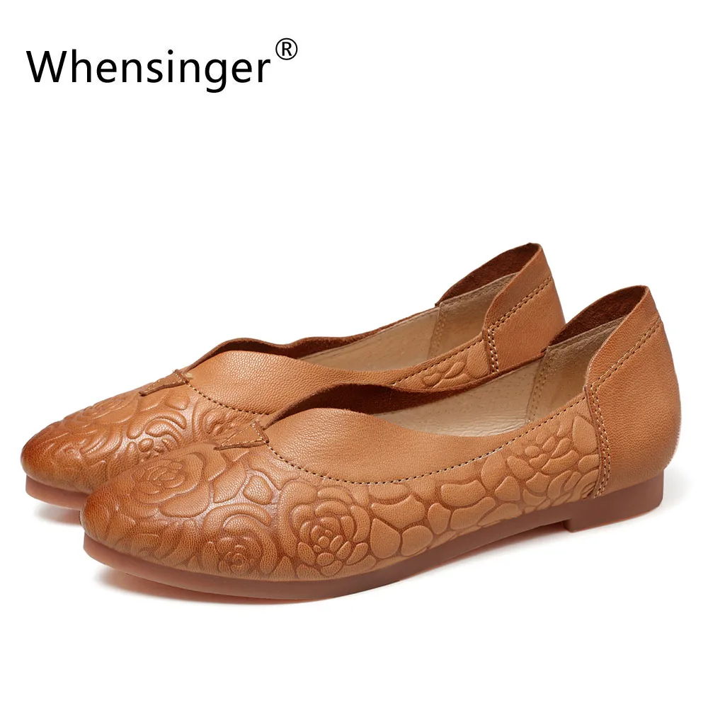 real leather flats