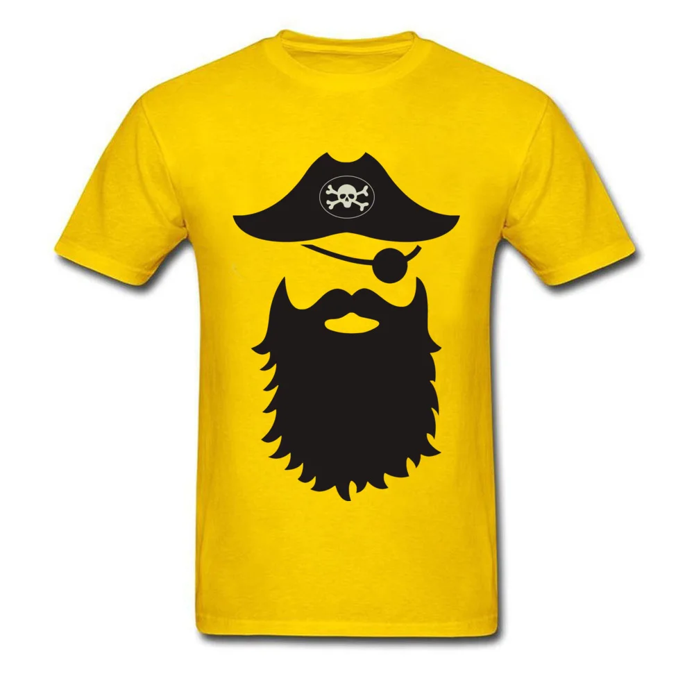 Normal Bearded Pirate Men T Shirts Prevailing VALENTINE DAY Short Sleeve Crew Neck Pure Cotton Tops Shirts Summer Tops Shirt Bearded Pirate yellow