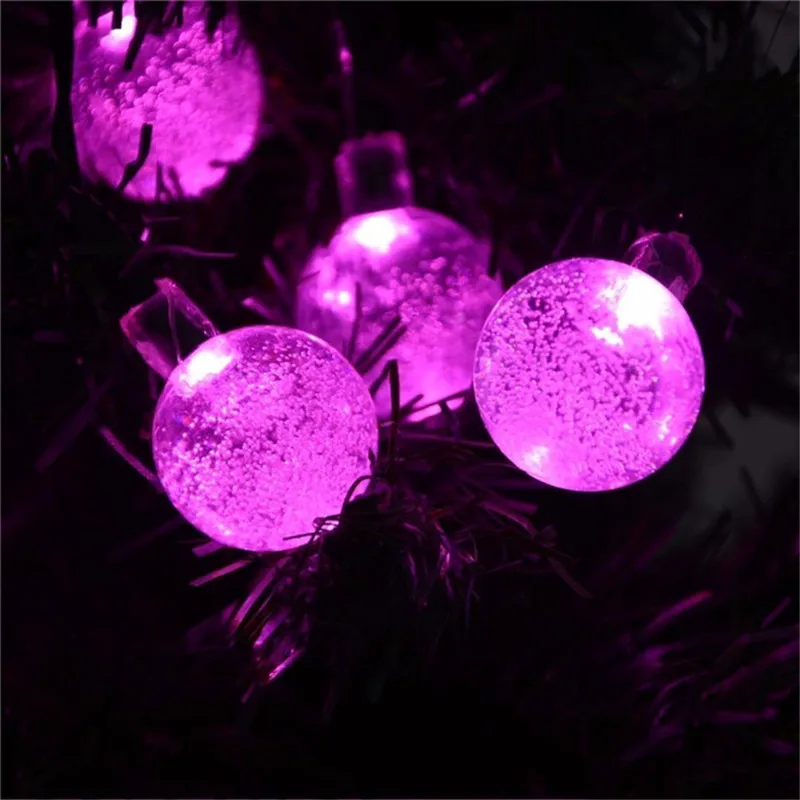 5 м 20led пузырь Солнечный мощность лампы светодиодные Фея Строка Водонепроницаемый праздник на Рождество Свадебные украшения сада