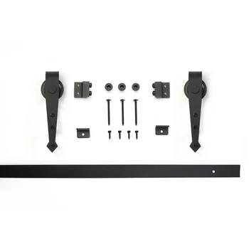 

3.3 FT High Cost-Effective Black Carbon steel REAL mini flat track barn door hardware for kitchen Bathroom cabinet door