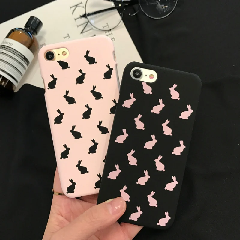 Lovely Rabbit Hard PC Cell Phone Case Cover For iphone 6 Plus 7 8 6S 5 5S SE Animals Plastic Funda Capa |