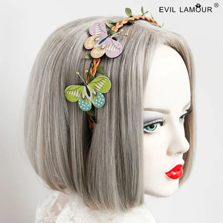 

Princess sweet lolita Korean style Cloth art butterfly Hair band mori Head buckle bride wedding photography accessories FG-67