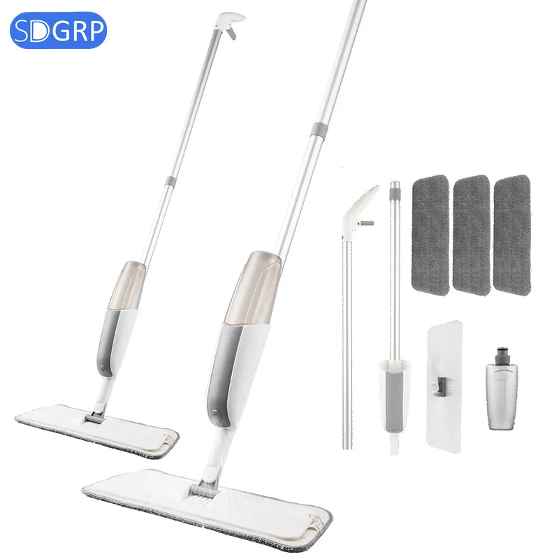 

Magic Spray Mop Wooden Floor with Reusable Microfiber Pads 360 Degree Handle Home Windows Kitchen Mop Sweeper Broom Clean Tools