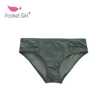 Бикини с карманами для девочек, высокая талия, низ, одежда для плавания, женские плавки, купальный костюм, трусики, нижнее белье, танкини, нижняя часть танга, пляжная одежда