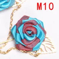M10 BoYuTe 10 шт. дизайн ткань цветок брошь роза с цепочкой Мужская Свадебная брошь "Роза" булавки - Окраска металла: M10